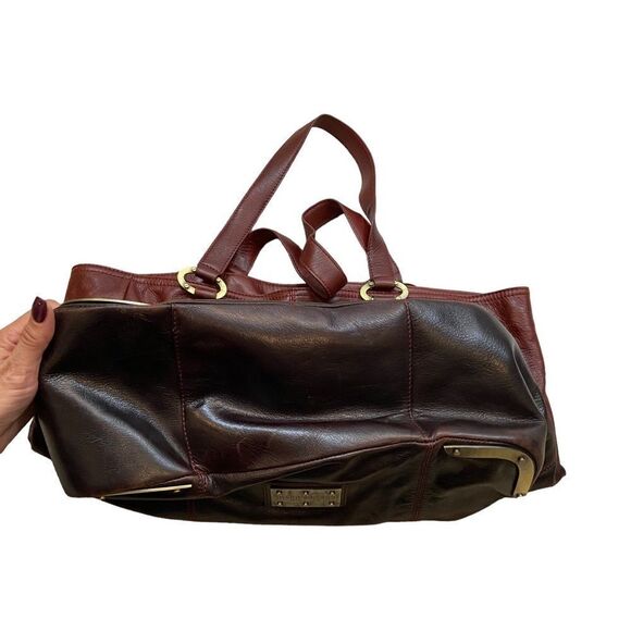 RARE Charles David Brand Genuine Ombré Leather Tote Bag Large - Picture 2 of 16